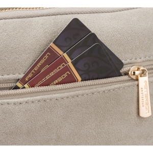 Modna szara listonoszka damska na ramię miejska mała saszetka na suwak skóra ekologiczna - Peterson