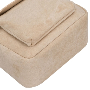 listonoszka damska beżowa ze złotymi okuciami