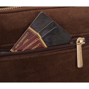 Brązowa listonoszka damska mała torebka na ramię lub do ręki modna ze skóry ekologicznej - Peterson