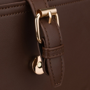 Brązowa torebka damska mała listonoszka na ramię crossbody skóra ekologiczna - Peterson