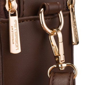 torebka Peterson damska brązowa złote okucia
