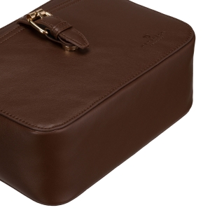 Brązowa torebka damska mała listonoszka na ramię crossbody skóra ekologiczna - Peterson