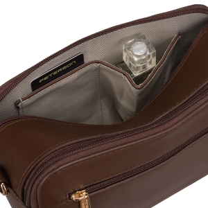 Brązowa torebka damska mała listonoszka na ramię crossbody skóra ekologiczna - Peterson