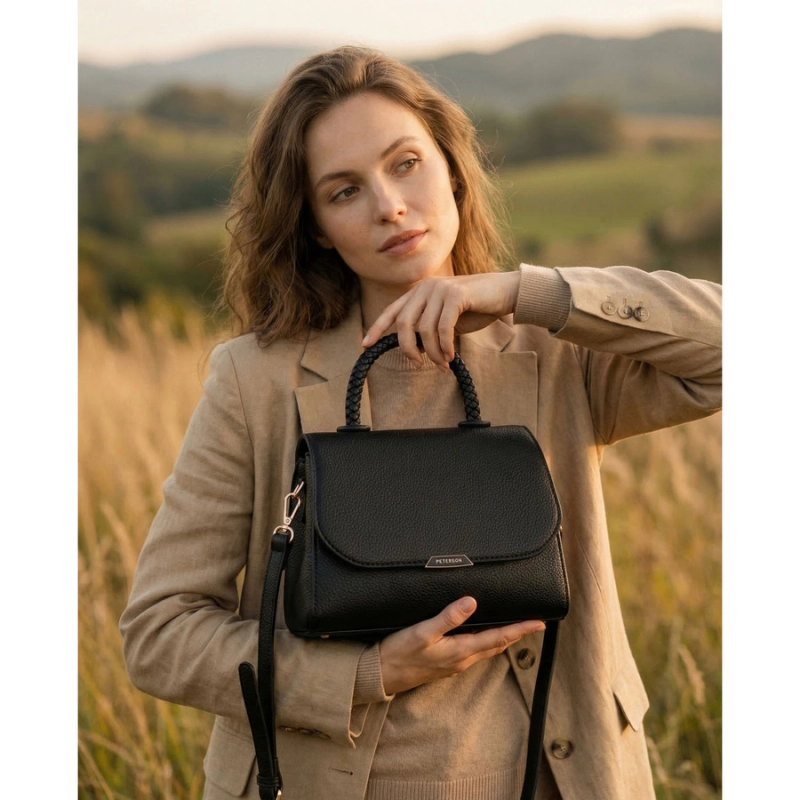 czarna torebka damska Peterson elegancka mała
