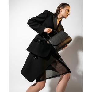 listonoszka damska czarna Peterson skóra ekologiczna