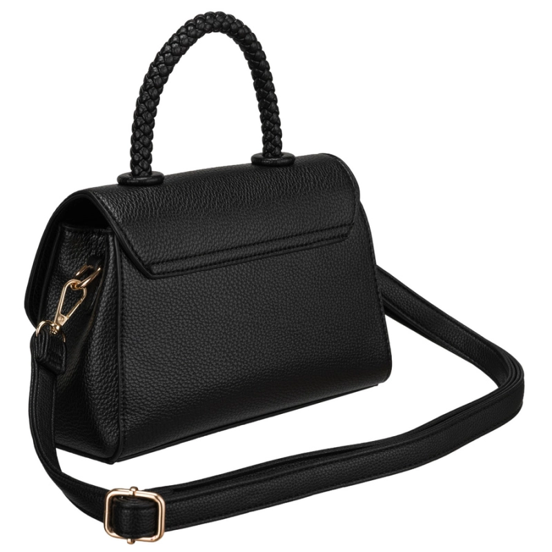 Listonoszka damska mała czarna torebka crossbody ze skóry ekologicznej - Peterson