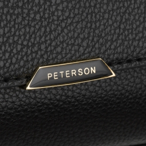 Listonoszka damska mała czarna torebka crossbody ze skóry ekologicznej - Peterson