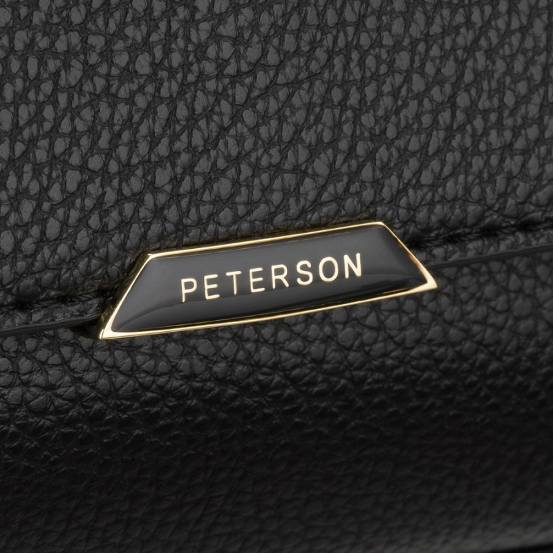 Listonoszka damska mała czarna torebka crossbody ze skóry ekologicznej - Peterson