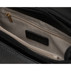 Listonoszka damska mała czarna torebka crossbody ze skóry ekologicznej - Peterson