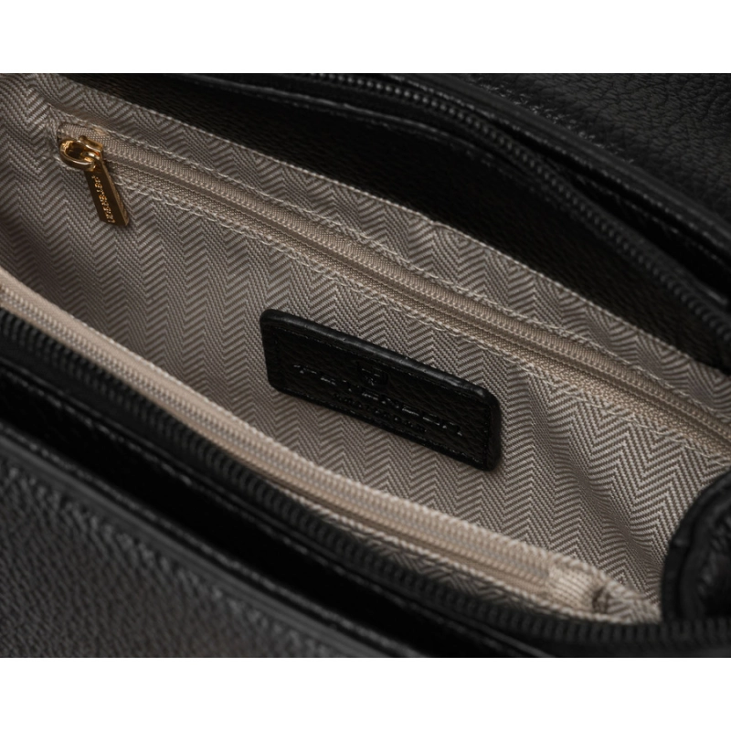 Listonoszka damska mała czarna torebka crossbody ze skóry ekologicznej - Peterson