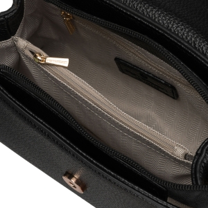 Listonoszka damska mała czarna torebka crossbody ze skóry ekologicznej - Peterson