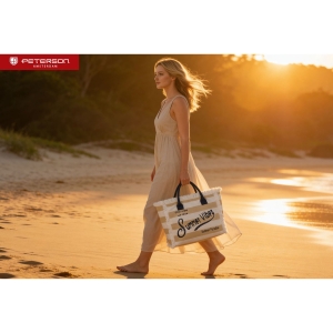 duża torba damska na plażę Peterson beżowa