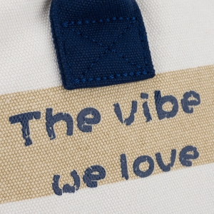 Torba plażowa duża na suwak biało - beżowa shopper bag - Peterson