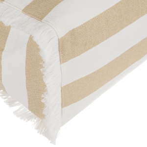 Torba plażowa duża na suwak biało - beżowa shopper bag - Peterson