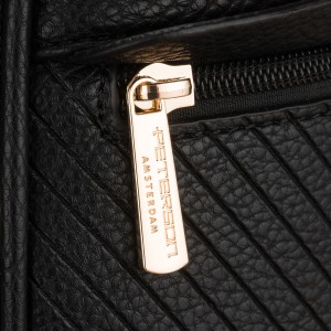 Czarny plecak damski mały ze skóry ekologicznej elegancki uchwyt na ramię torebka 2w1 - Peterson