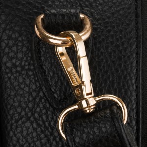 Czarny plecak damski mały ze skóry ekologicznej elegancki uchwyt na ramię torebka 2w1 - Peterson