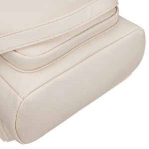 Plecak damski mały ze skóry ekologicznej modny miejski beżowy na suwak listonoszka na ramie torebka 2w1 - Peterson