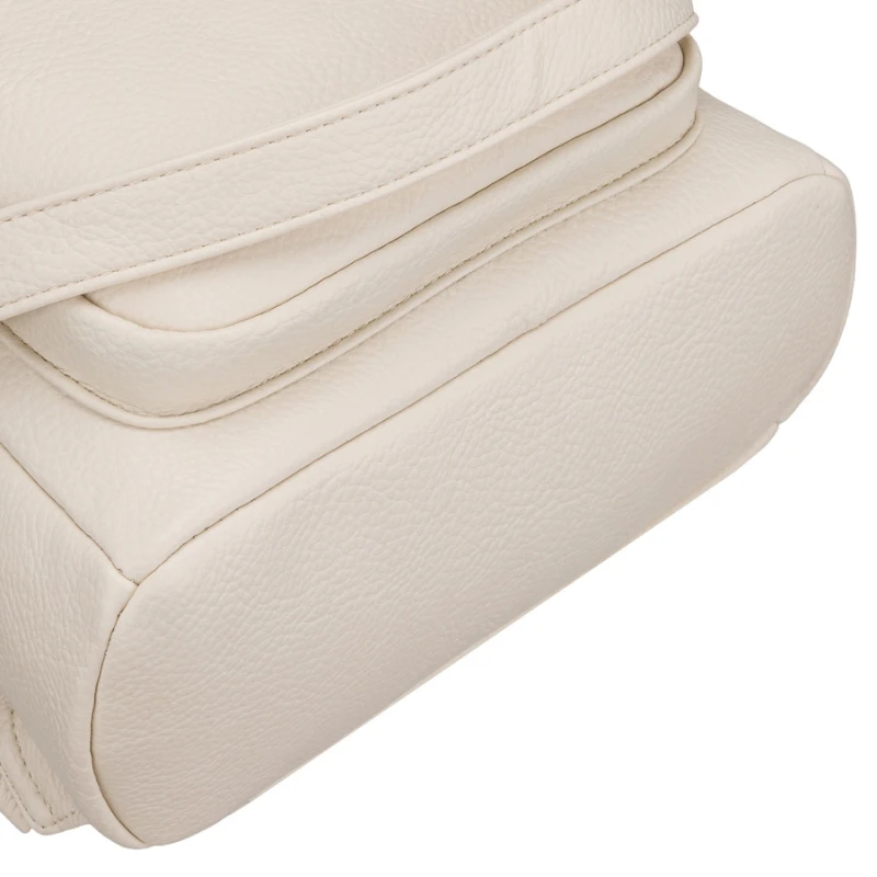 Plecak damski mały ze skóry ekologicznej modny miejski beżowy na suwak listonoszka na ramie torebka 2w1 - Peterson