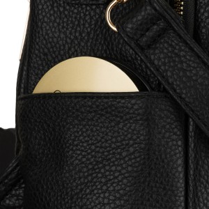 Mały plecak damski czarny ze skóry ekologicznej 2w1 listonoska na ramię modny miejski - Peterson