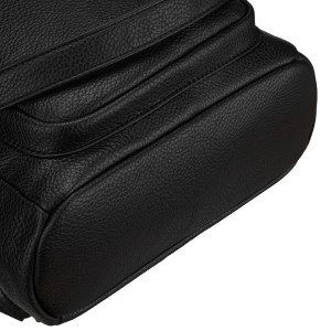 Mały plecak damski czarny ze skóry ekologicznej 2w1 listonoska na ramię modny miejski - Peterson