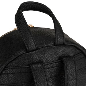 Mały plecak damski czarny ze skóry ekologicznej 2w1 listonoska na ramię modny miejski - Peterson