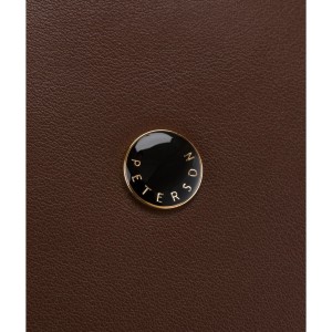 Brązowy mały plecak damski mini plecaczek ze skóry ekologicznej modny na suwak - Peterson