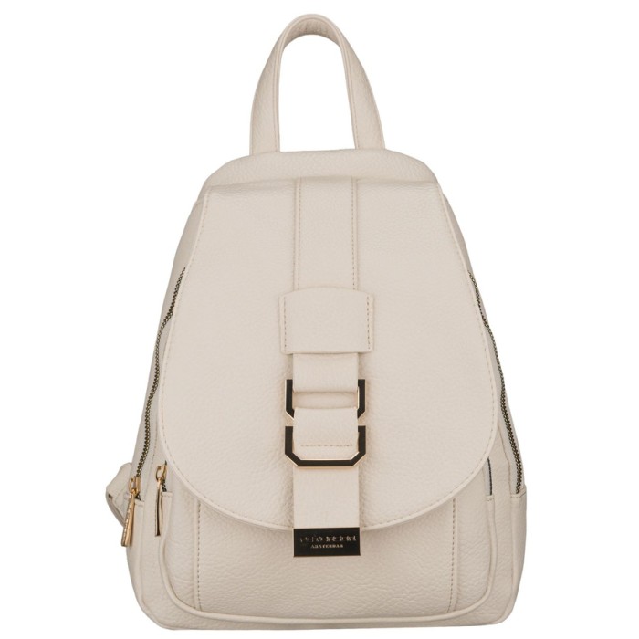 Mały plecak damski plecaczek miejski beżowy ze skóry ekologicznej - Peterson