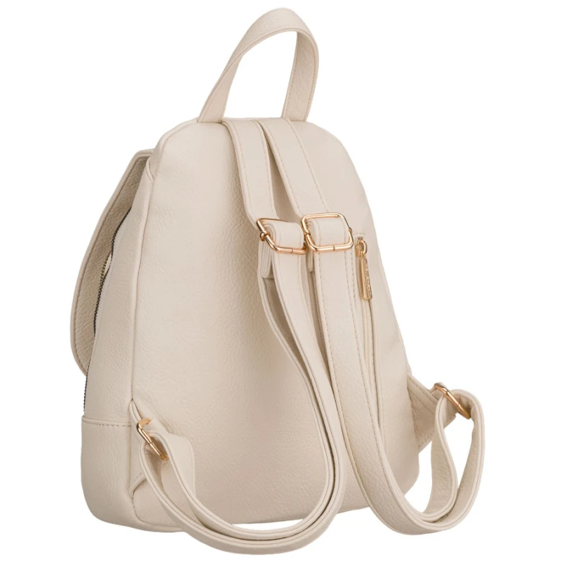 Mały plecak damski plecaczek miejski beżowy ze skóry ekologicznej - Peterson