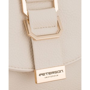 Mały plecak damski plecaczek miejski beżowy ze skóry ekologicznej - Peterson