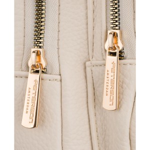 Mały plecak damski plecaczek miejski beżowy ze skóry ekologicznej - Peterson