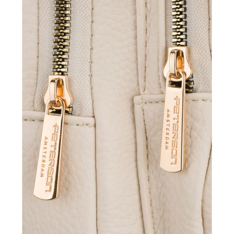 Mały plecak damski plecaczek miejski beżowy ze skóry ekologicznej - Peterson