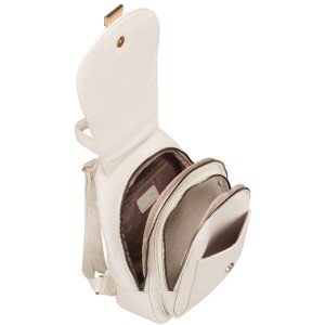 Mały plecak damski plecaczek miejski beżowy ze skóry ekologicznej - Peterson