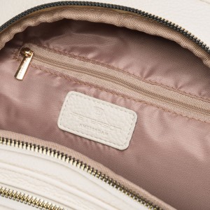 Mały plecak damski plecaczek miejski beżowy ze skóry ekologicznej - Peterson