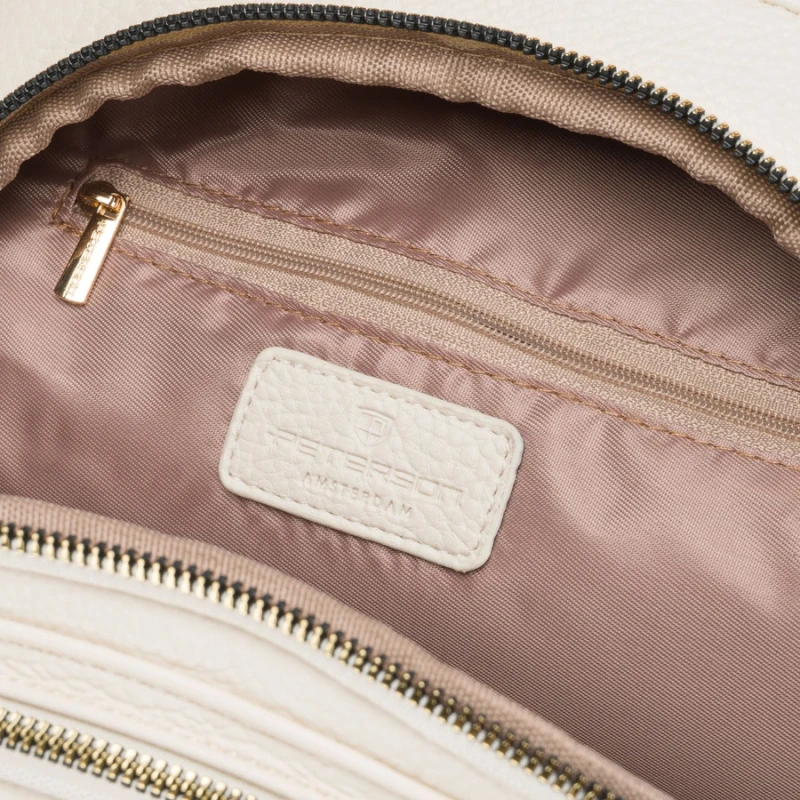 Mały plecak damski plecaczek miejski beżowy ze skóry ekologicznej - Peterson