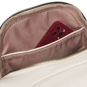 Mały plecak damski plecaczek miejski beżowy ze skóry ekologicznej - Peterson