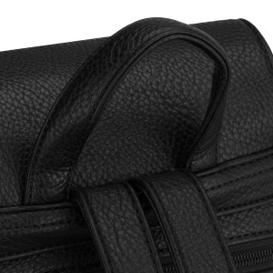 Miejski plecak damski mały czarny ze skóry ekologicznej - Peterson