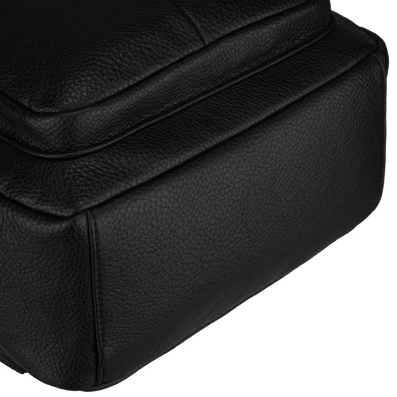 Miejski plecak damski mały czarny ze skóry ekologicznej - Peterson