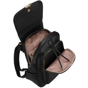 Miejski plecak damski mały czarny ze skóry ekologicznej - Peterson