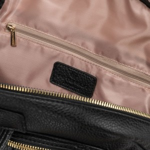 Miejski plecak damski mały czarny ze skóry ekologicznej - Peterson