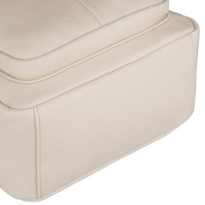 Mały plecak damski ze skóry ekologicznej beżowy miejski z klapką - Peterson