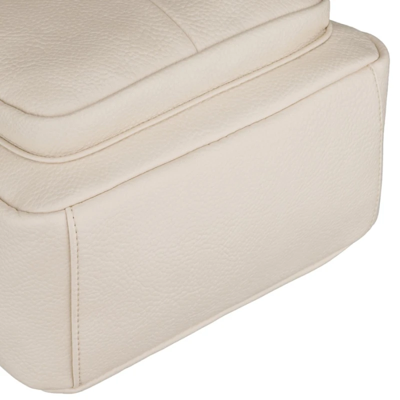 Mały plecak damski ze skóry ekologicznej beżowy miejski z klapką - Peterson