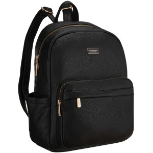 Czarny plecak damski duży mieści A4 zamykany na suwak miejski do pracy na uczelnię skóra ekologiczna - Peterson