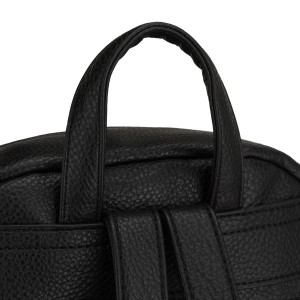 Czarny plecak damski duży mieści A4 zamykany na suwak miejski do pracy na uczelnię skóra ekologiczna - Peterson