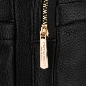 Czarny plecak damski duży mieści A4 zamykany na suwak miejski do pracy na uczelnię skóra ekologiczna - Peterson