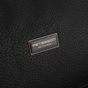 Czarny plecak damski duży mieści A4 zamykany na suwak miejski do pracy na uczelnię skóra ekologiczna - Peterson