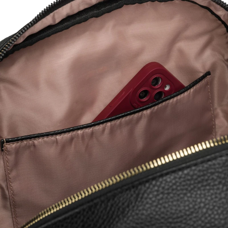 Czarny plecak damski duży mieści A4 zamykany na suwak miejski do pracy na uczelnię skóra ekologiczna - Peterson