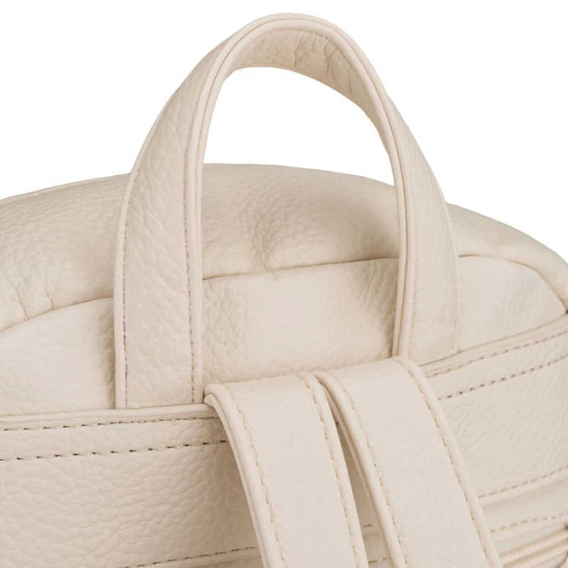 Duży plecak damski ze skóry ekologicznej beżowy miejski do pracy mieści A4 - Peterson