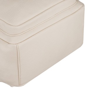 Duży plecak damski ze skóry ekologicznej beżowy miejski do pracy mieści A4 - Peterson