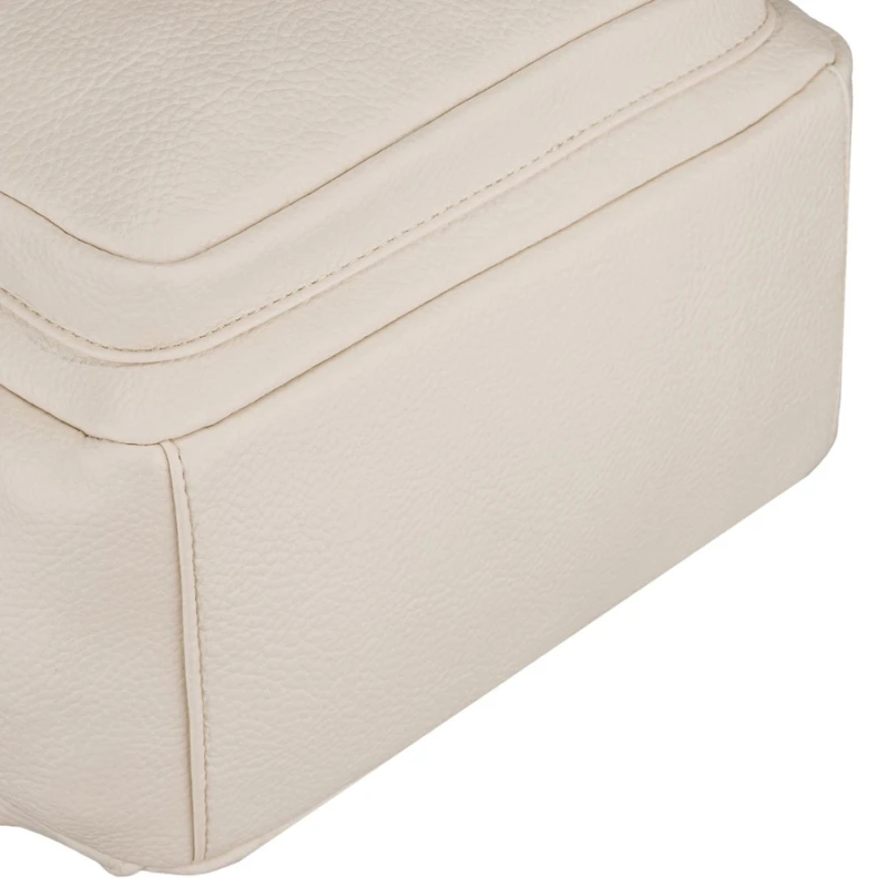 Duży plecak damski ze skóry ekologicznej beżowy miejski do pracy mieści A4 - Peterson