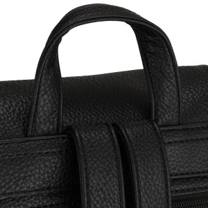 Mały plecak damski czarny ze skóry ekologicznej torebka listonoszka 2w1 miejski - Peterson